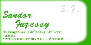 sandor fuzessy business card